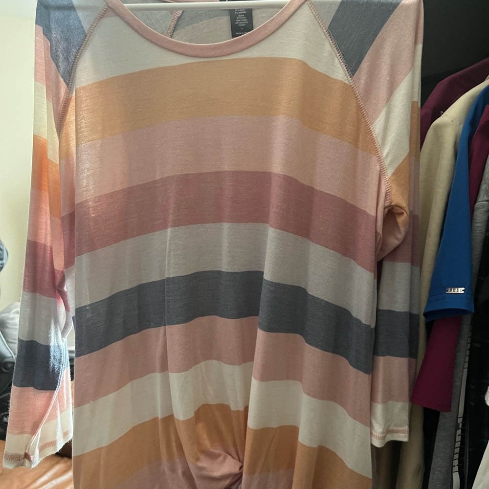 Long sleeve colored stripe shirt